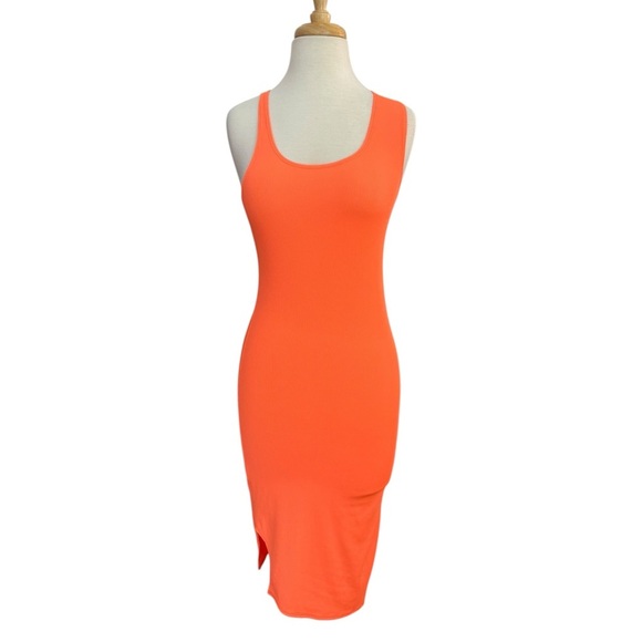Opening Ceremony Orange Asymmetrical Neck Sleeveless Bodycon Sexy Neon Dress XS - Picture 11 of 12